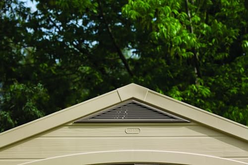 Keter Factor Outdoor Plastic Garden Storage Shed, Beige, 8 x 8 ft
