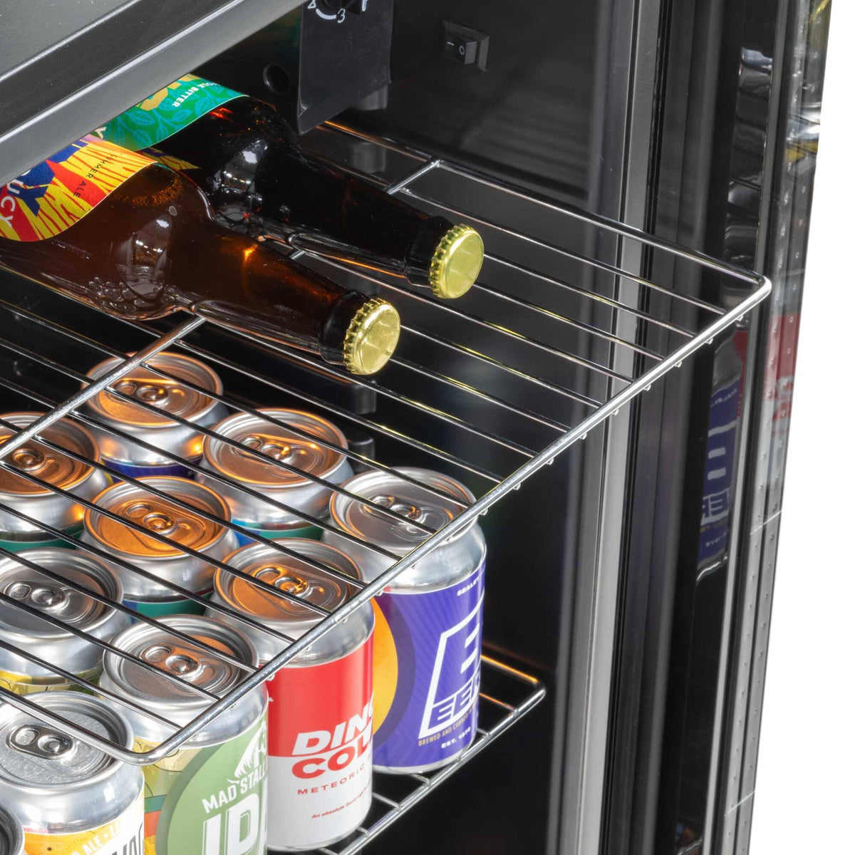 85L Under Counter Drinks/Beer & Wine Cooler Fridge with Light, Black - DH13