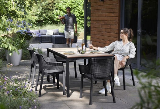 Signature Porto 160cm Table + Elisa Dining Chair, Set of 6 - Ashwood Brown