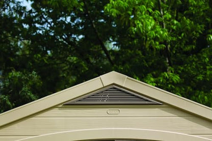 Keter Factor Outdoor Plastic Garden Storage Shed, Beige, 8 x 8 ft