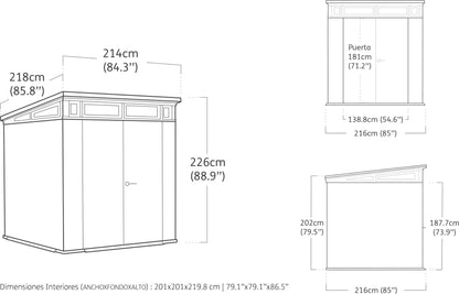 Keter Artisan Outdoor Pent Double Door Garden Storage Shed 7 x 7ft Grey Duotech+ Wood look and feel, Fade Free, All Weather Resistant, Safe and Secure, Zero Maintenance