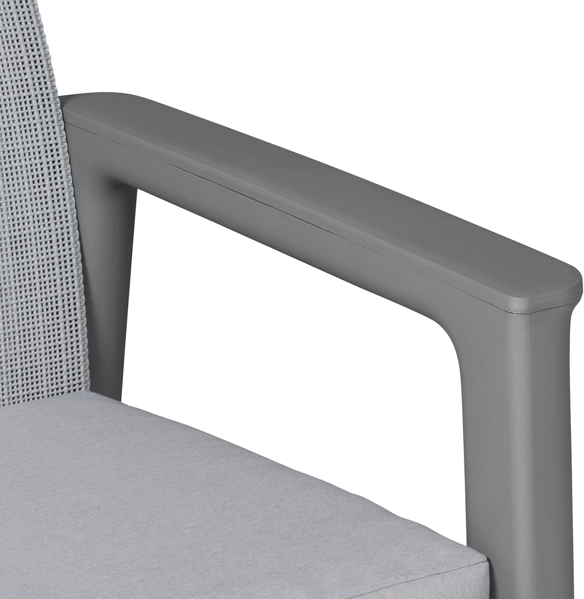 Keter Scandi Linea 4 Seater Garden Lounge Set - Grey | Outdoor Sofa & Armchairs with Storage Table | Weather-Resistant Garden Patio Furniture