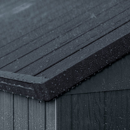 Keter Darwin Outdoor Apex Double Door Garden Storage Shed 6 x 8ft Grey Evotech+ Wood Look and Feel | Fade Free | All Weather Resistant | Safe and Secure | Zero Maintenance | 15 year Warranty